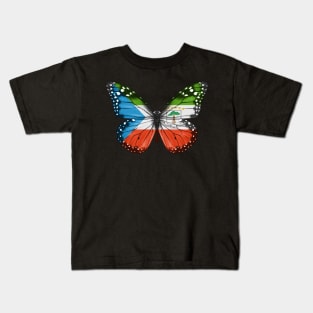 Equatorial Guinean Flag  Butterfly - Gift for Equatorial Guinean From Equatorial Guinea Kids T-Shirt